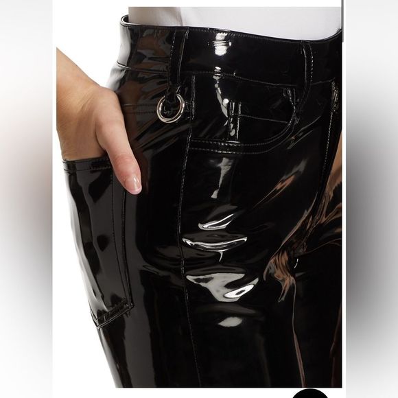 Simon Miller wide leg patent faux leather zip up pants - Picture 4 of 15